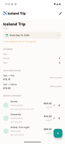 Who owes whom, always up to date